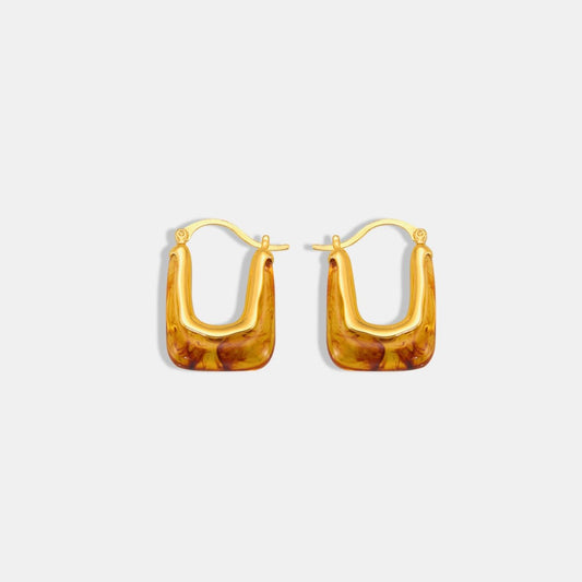 Beach Rose Co. - Gold Resin U - Shape Hoop Earrings