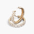 Beach Rose Co. gold double layered hoop earrings featuring two rows of sparkling clear rhinestones
