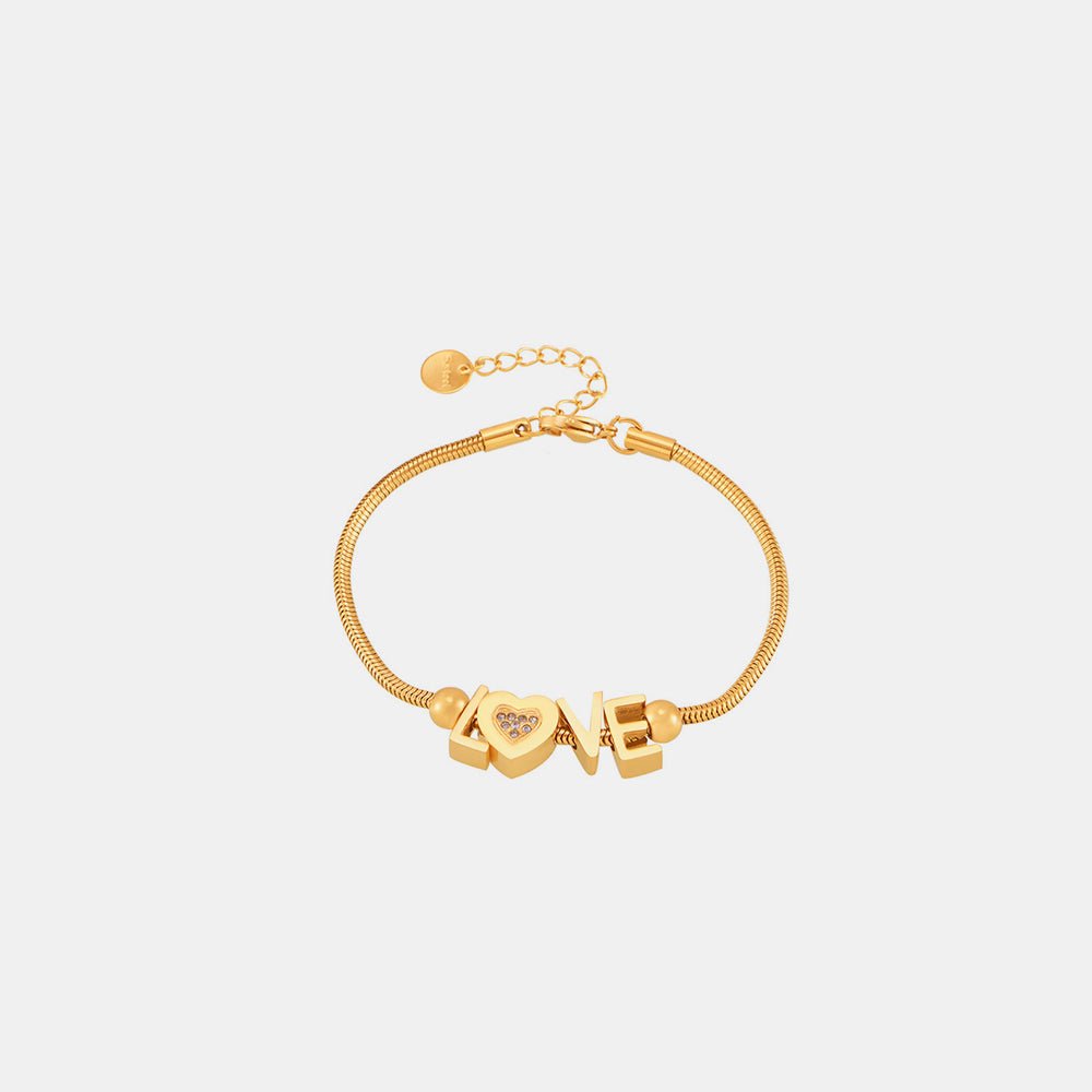 Beach Rose Co. - Gold Rhinestone LOVE Bracelet