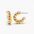 Beach Rose Co. 18K gold filled twisted rope hoop earrings with a polished finish and 17mm diameter.