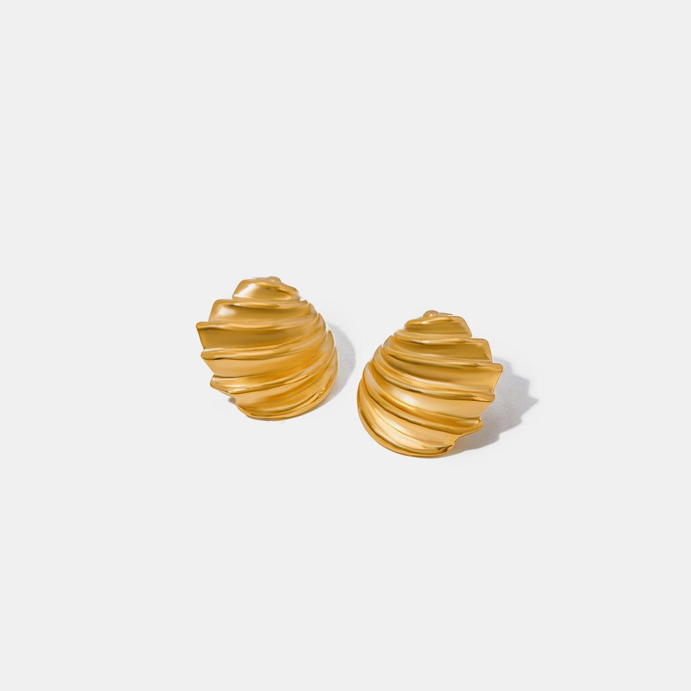 Beach Rose Co. - Gold Shell Shape Stud Earrings