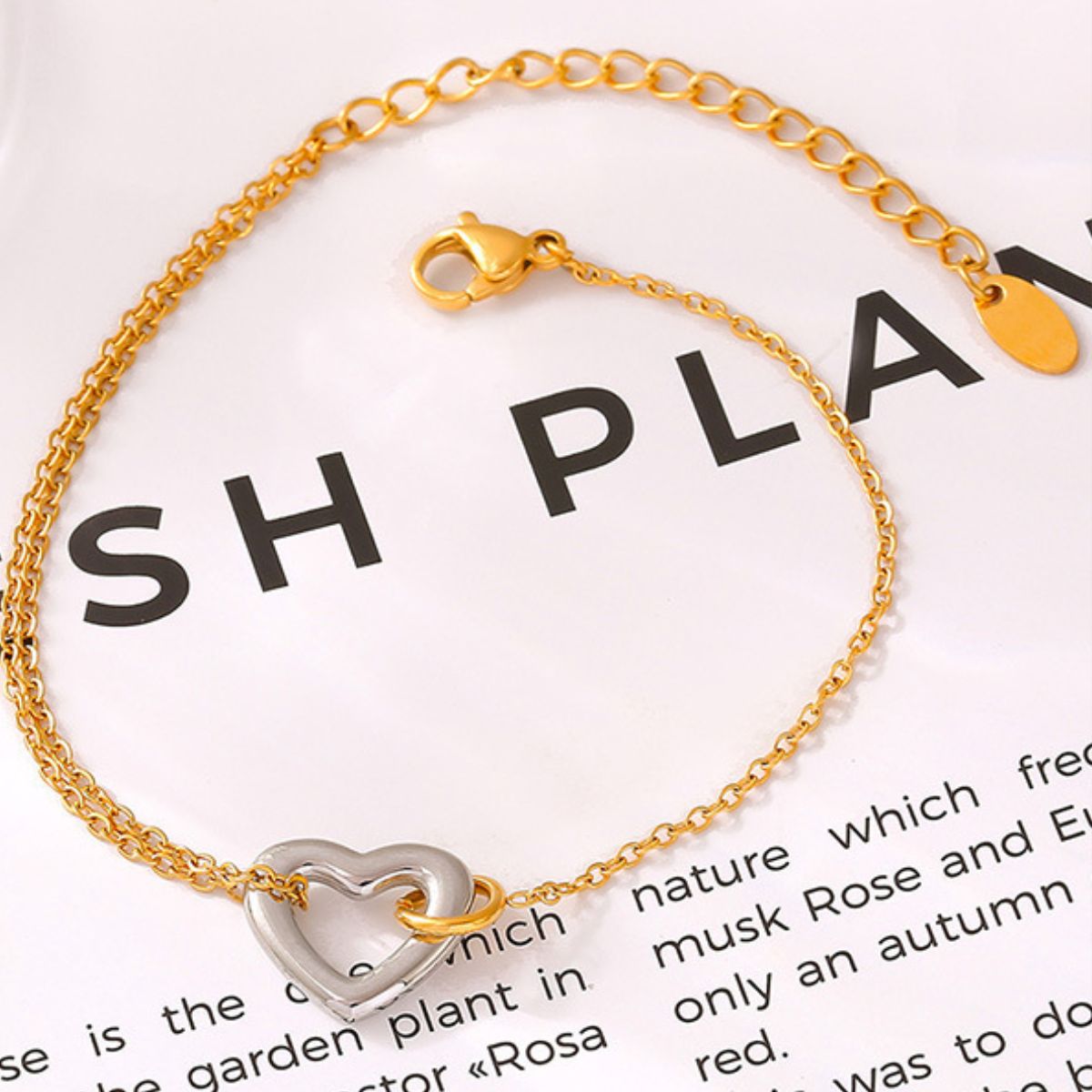 Beach Rose Co. - Gold & Silver Heart Bracelet