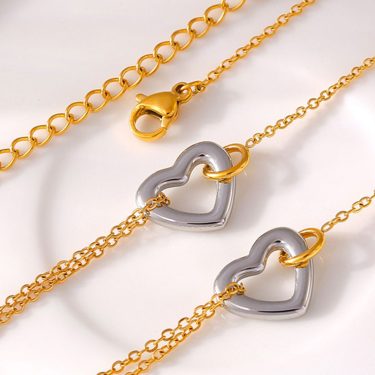 Beach Rose Co. - Gold & Silver Heart Bracelet