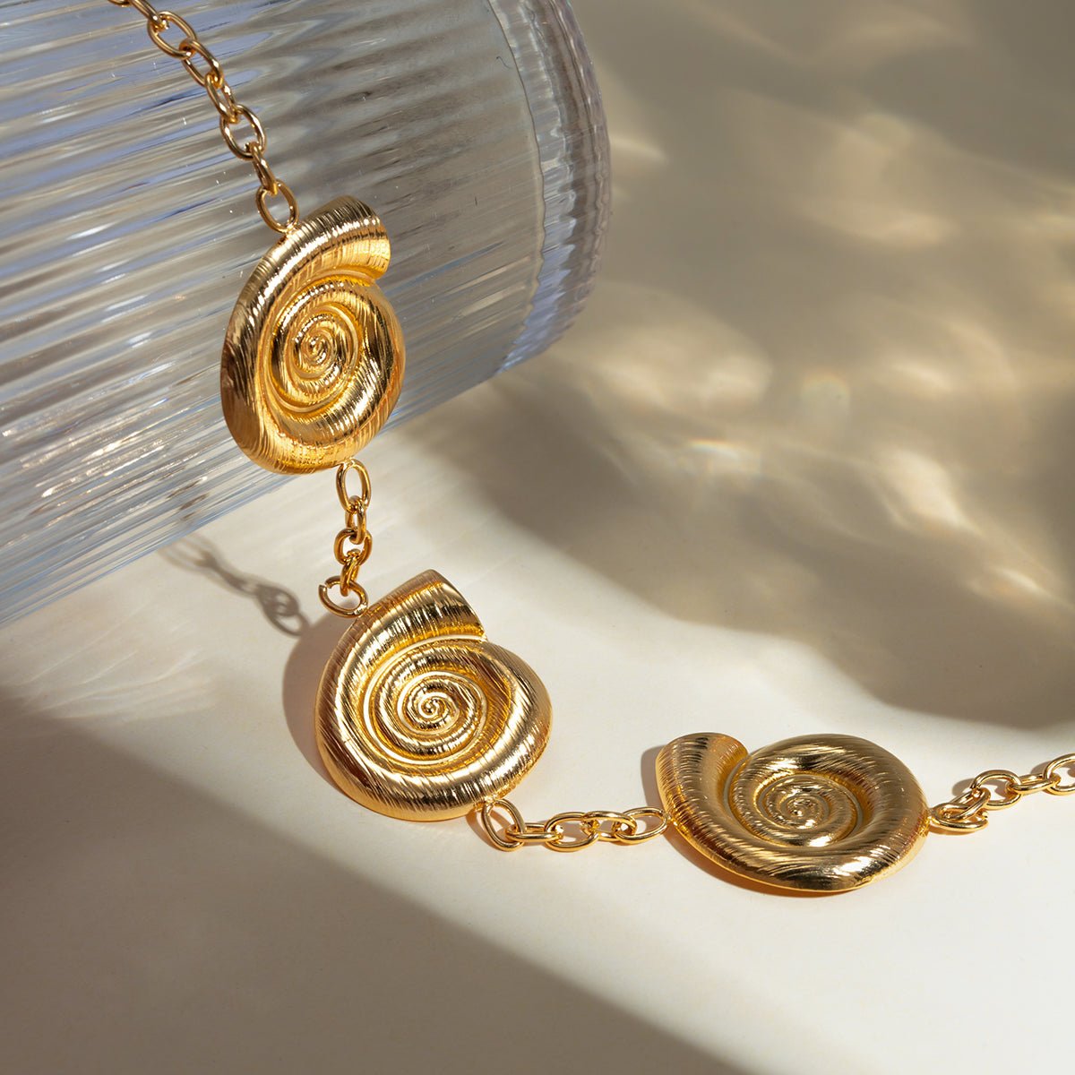 Beach Rose Co. - Gold Spiral Charm Necklace