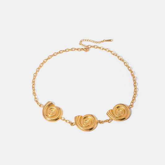 Beach Rose Co. - Gold Spiral Charm Necklace