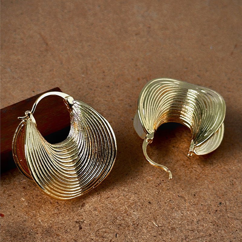 Beach Rose Co. - Gold Spiral Hoop Earrings