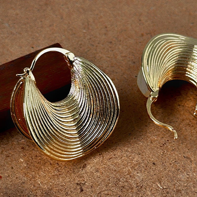 Beach Rose Co. - Gold Spiral Hoop Earrings