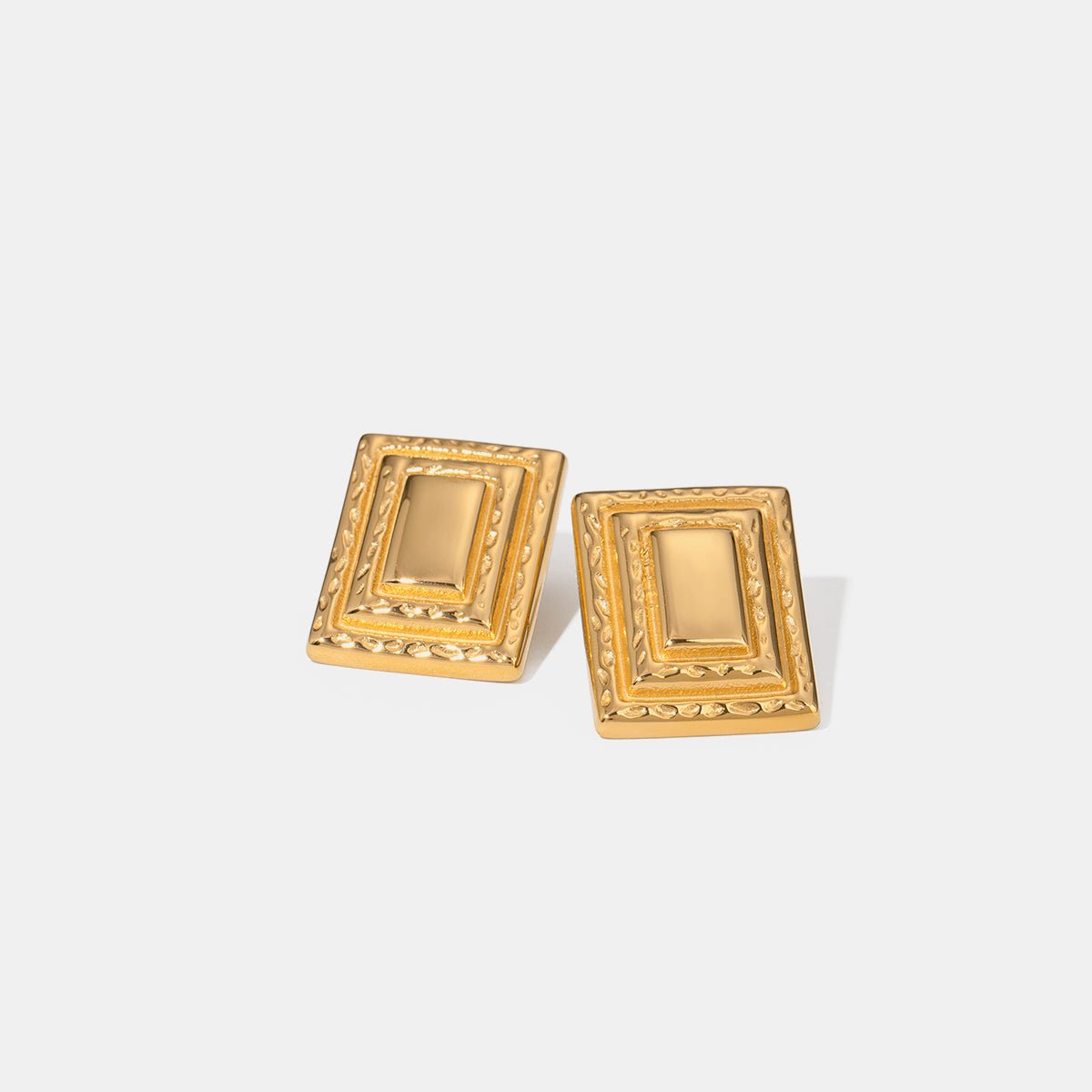 Beach Rose Co. - Gold Square Shape Earrings