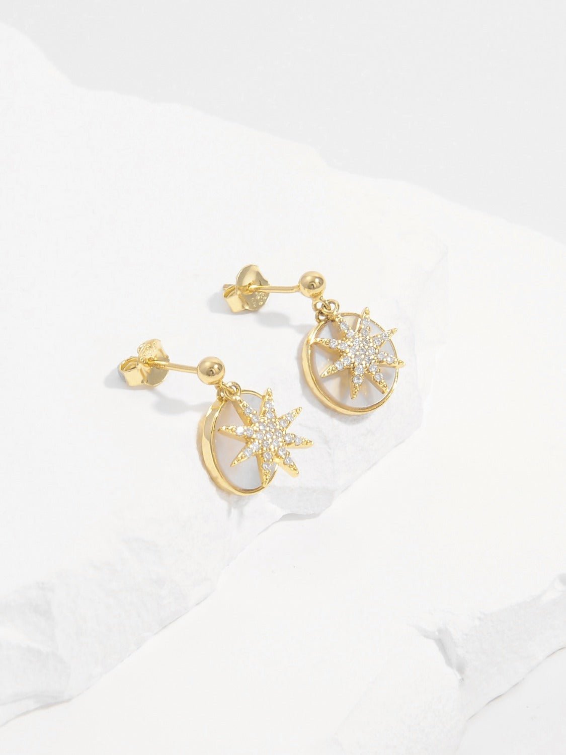 Beach Rose Co. - Gold Star Shape Dangle Earrings