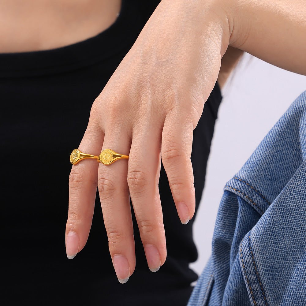 Beach Rose Co. - Gold Sun Signet Ring