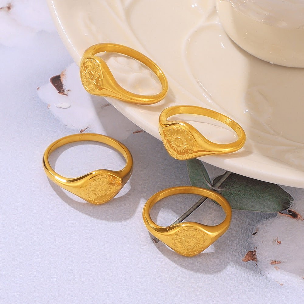 Beach Rose Co. - Gold Sun Signet Ring