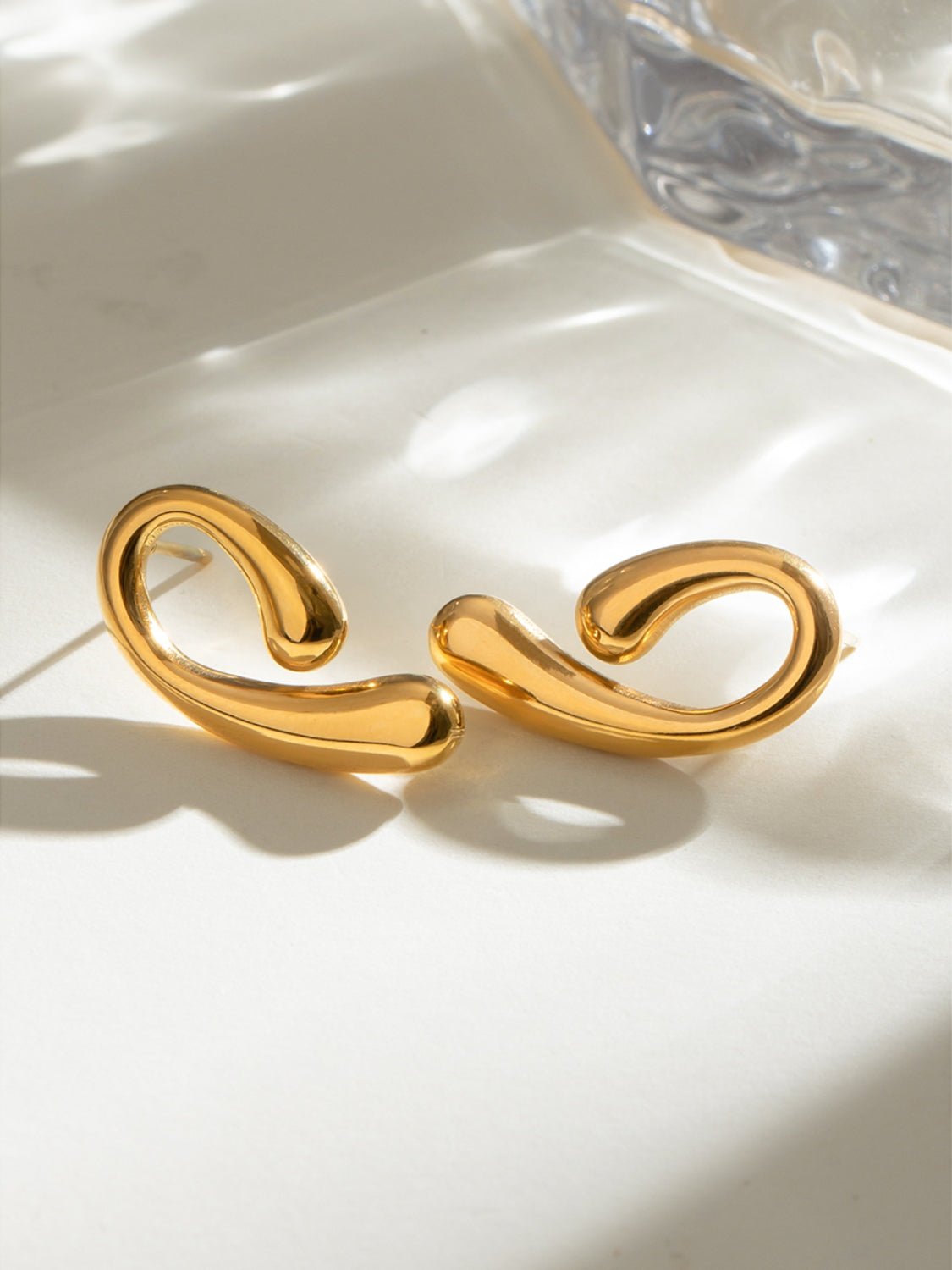 Beach Rose Co. - Gold Swirl Shape Post Earrings