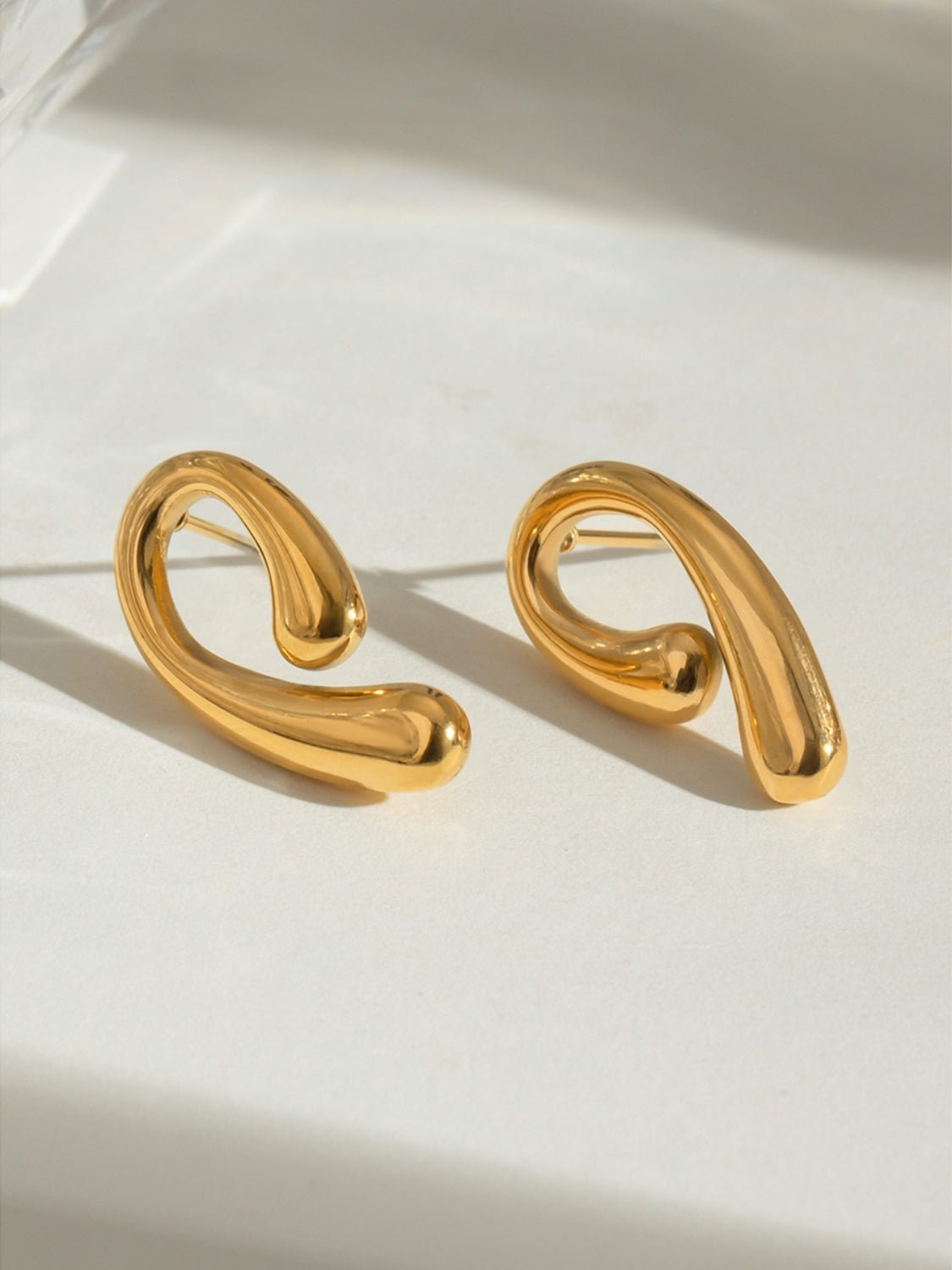 Beach Rose Co. - Gold Swirl Shape Post Earrings