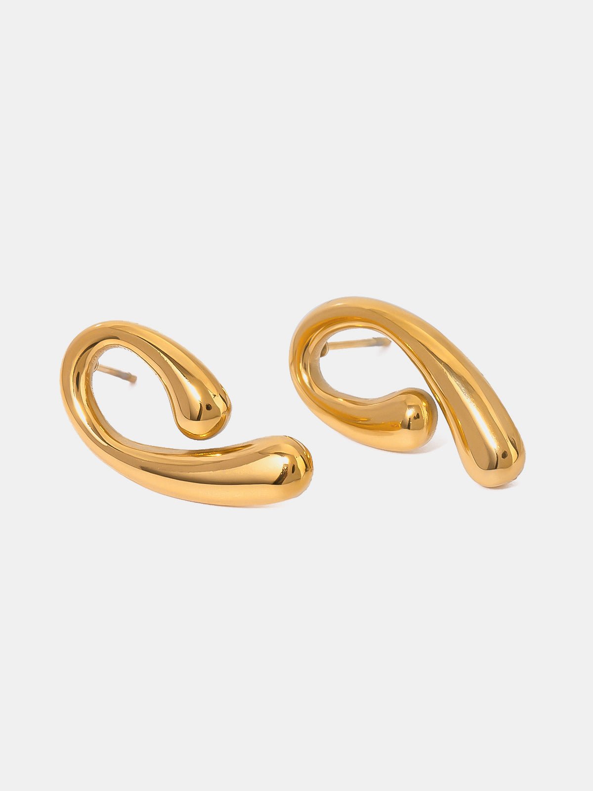 Beach Rose Co. - Gold Swirl Shape Post Earrings