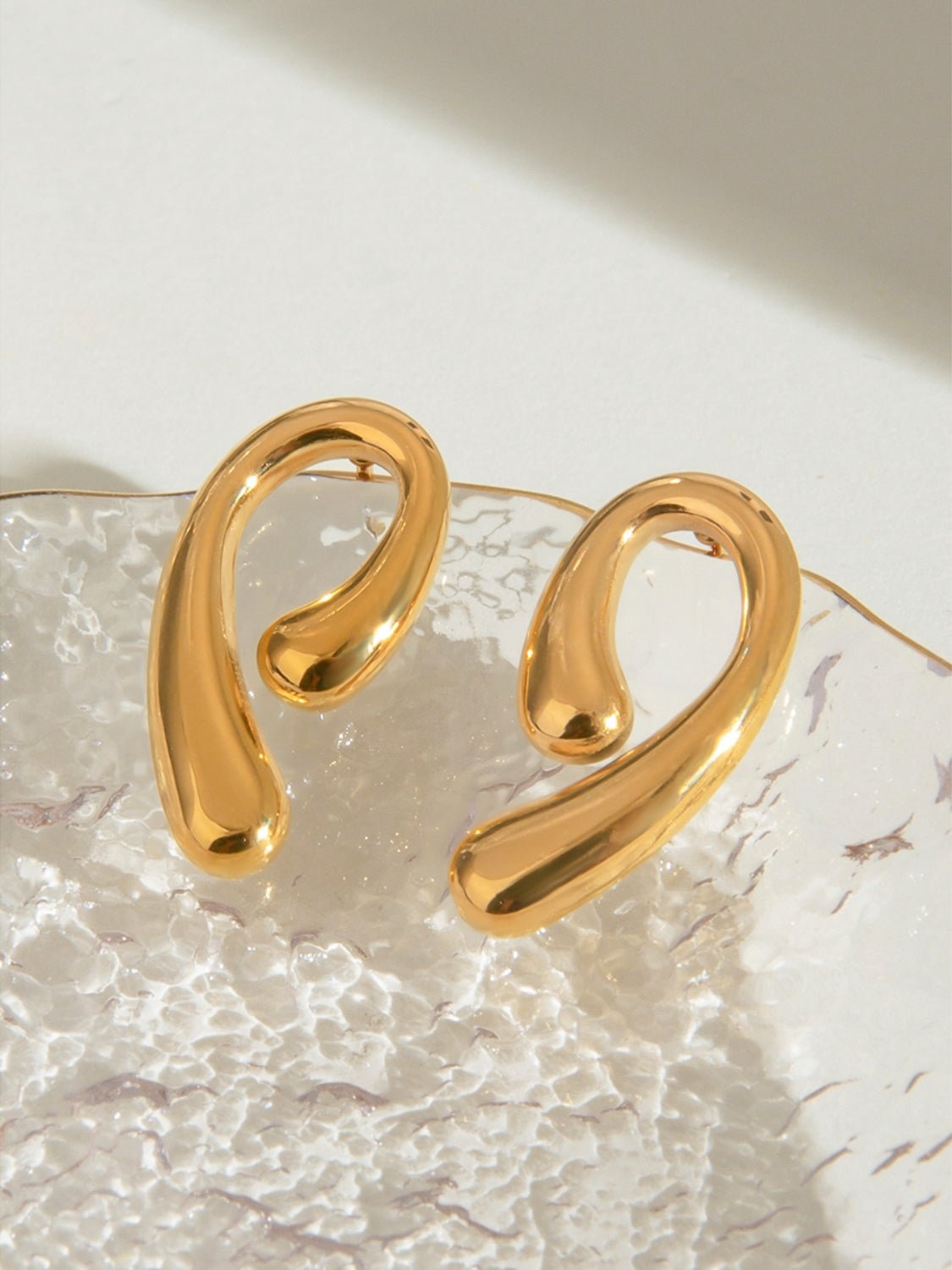 Beach Rose Co. - Gold Swirl Shape Post Earrings