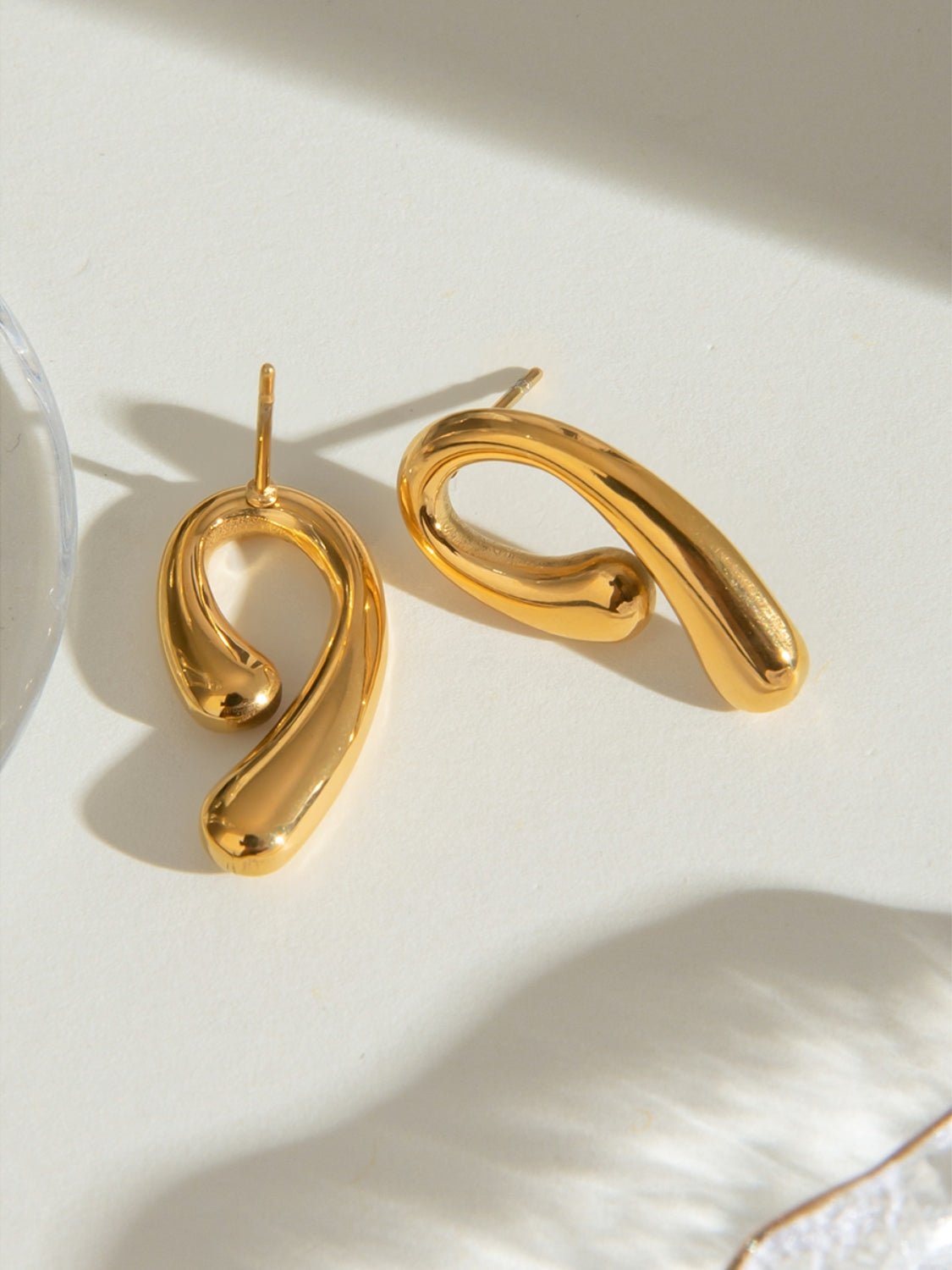 Beach Rose Co. - Gold Swirl Shape Post Earrings