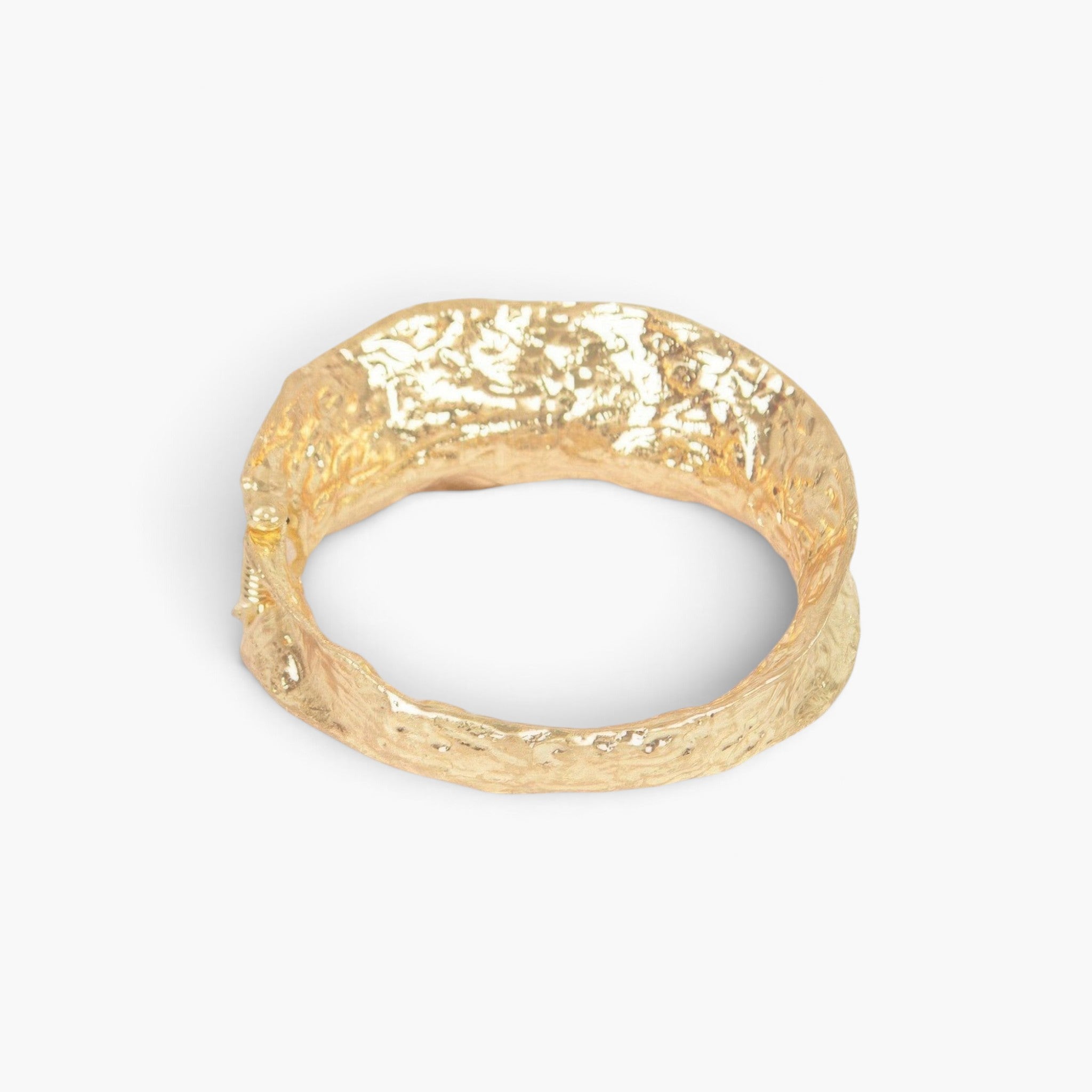 Beach Rose Co. gold metal cuff bracelet with a textured vintage-inspired finish and adjustable design