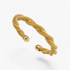 Beach Rose Co. 18K gold filled open cuff bracelet featuring a polished strand wrapped around a textured twist design.