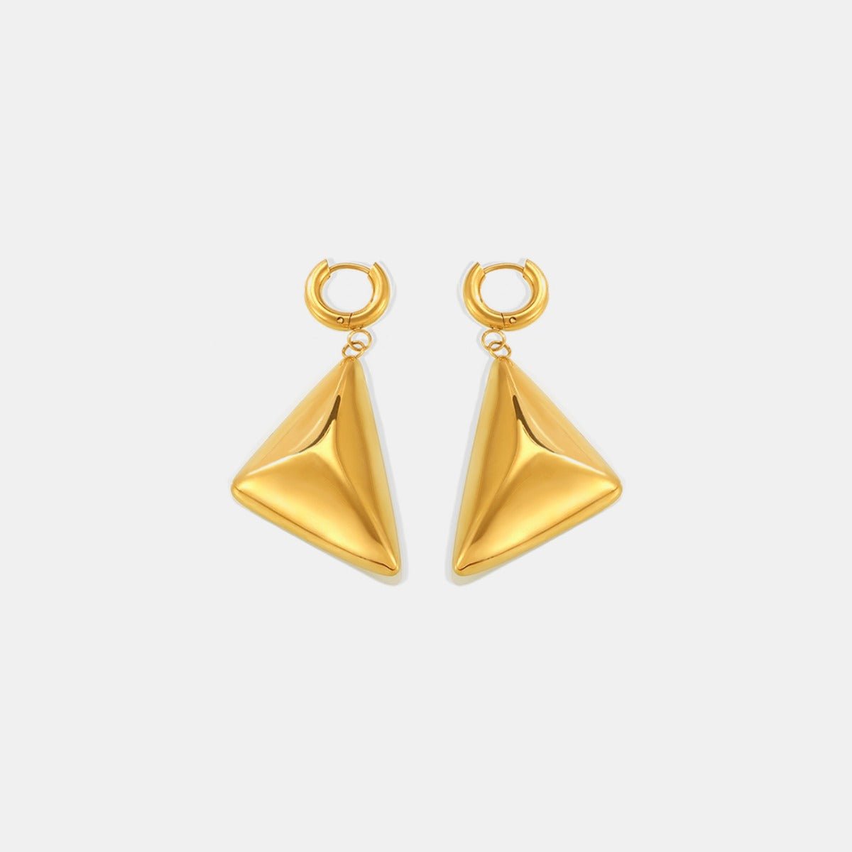 Beach Rose Co. - Gold Triangle Huggie Drop Earrings