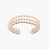 Beach Rose Co. wide triple beaded cuff bracelet in polished gold featuring three rows of spherical metal beads.