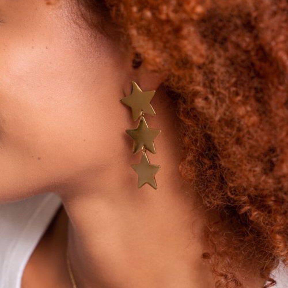 Beach Rose Co. - Gold Triple Star Earrings