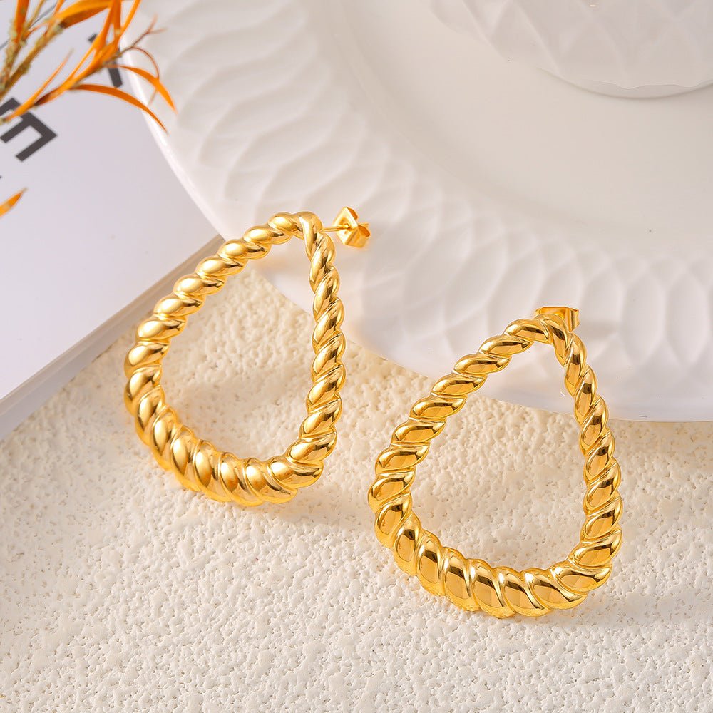 Beach Rose Co. - Gold Twisted Drop Earrings