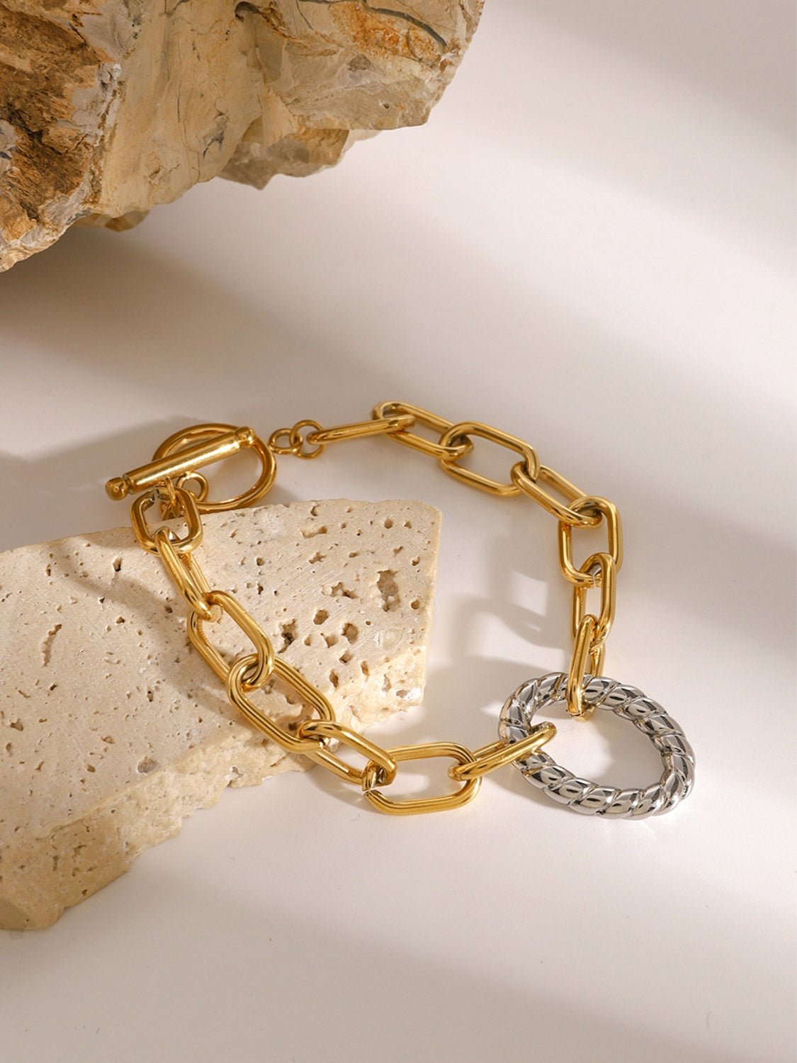 Beach Rose Co. - Gold Two - Tone Chain Bracelet