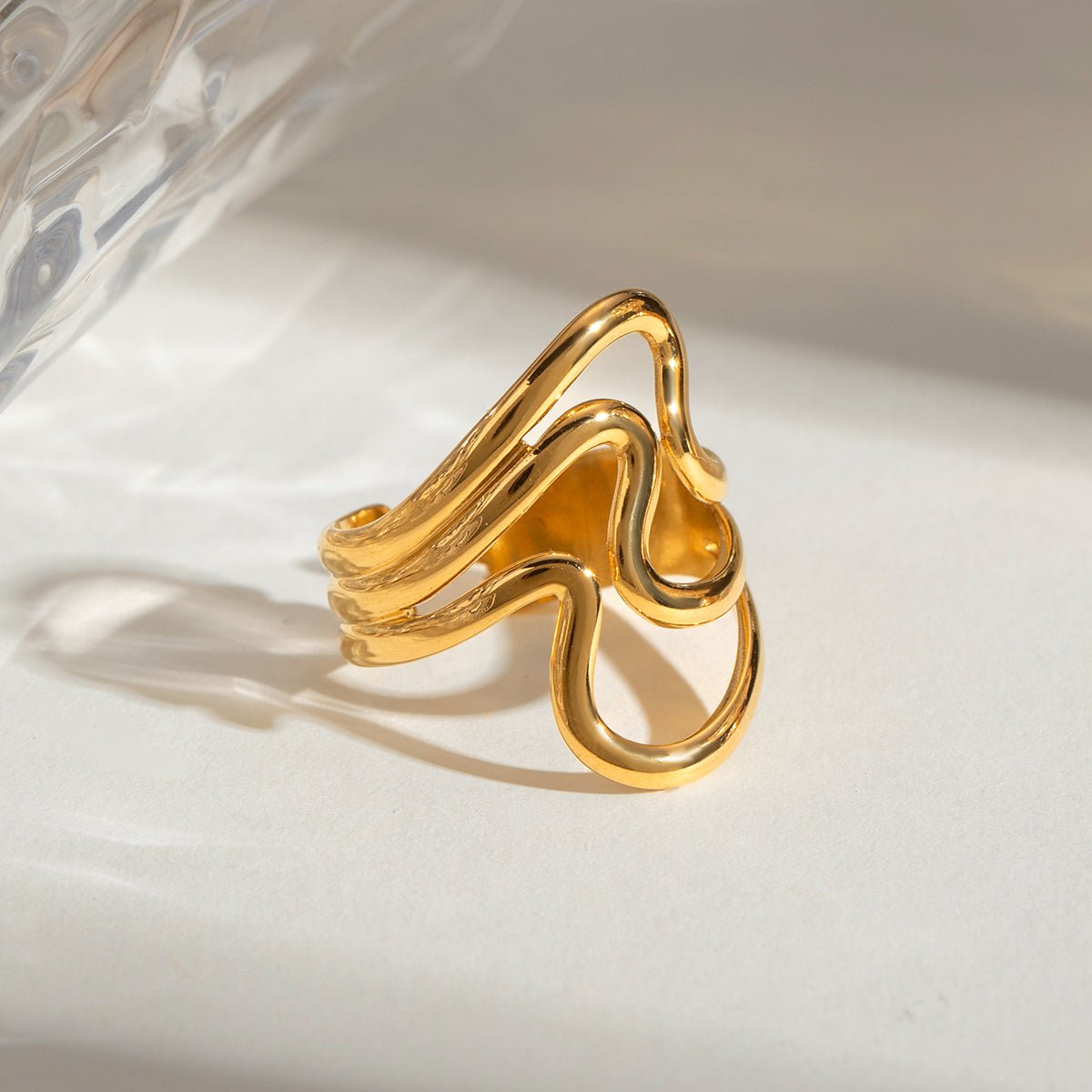 Beach Rose Co. - Gold Waves Adjustable Ring