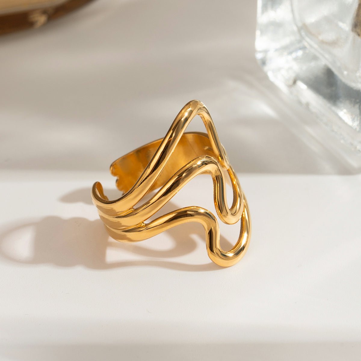 Beach Rose Co. - Gold Waves Adjustable Ring