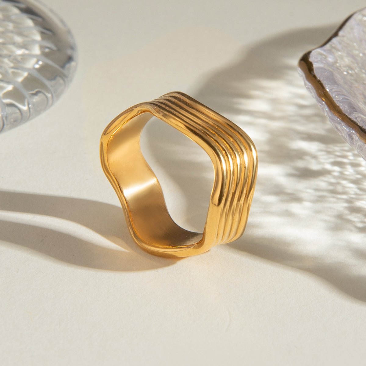 Beach Rose Co. - Gold Wavy Ridged Ring