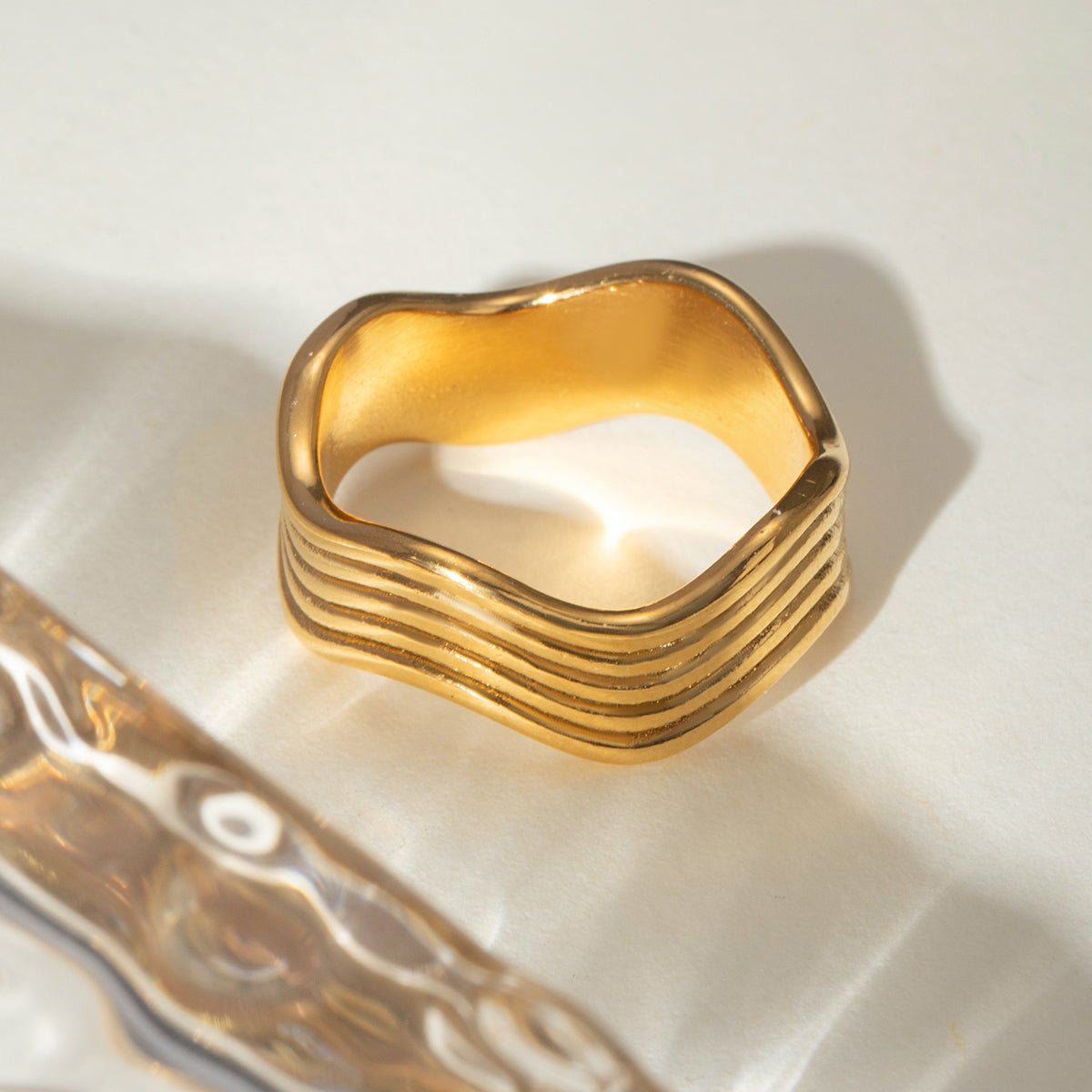 Beach Rose Co. - Gold Wavy Ridged Ring