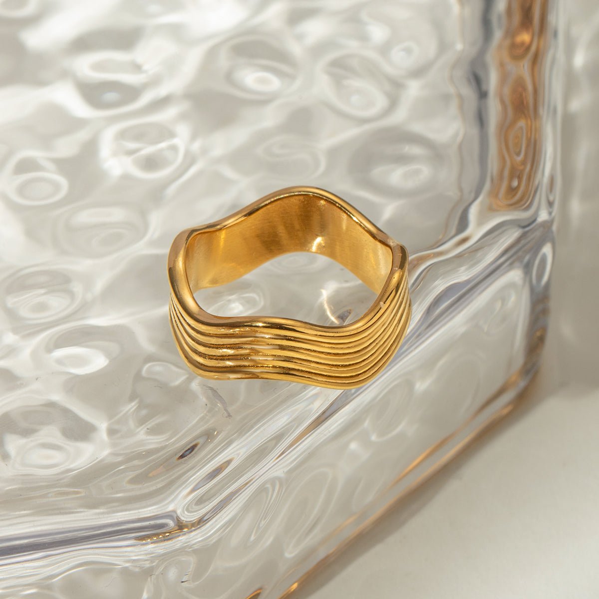 Beach Rose Co. - Gold Wavy Ridged Ring