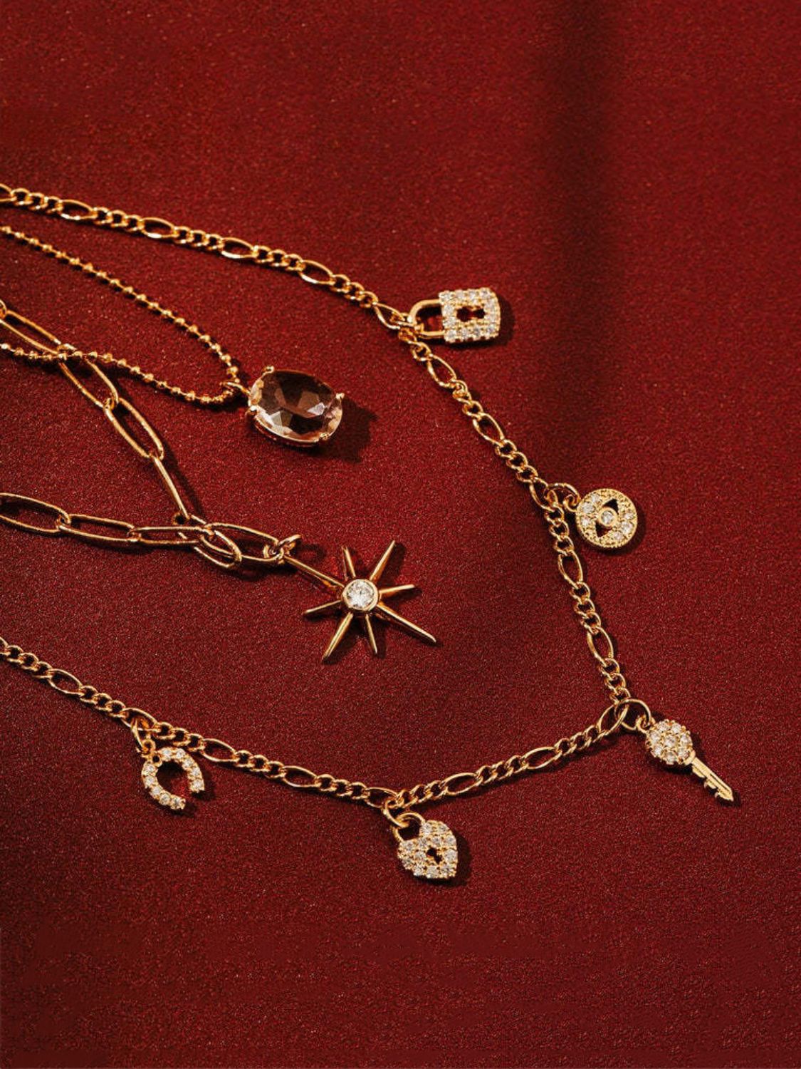 Beach Rose Co. - Gold & Zircon Charm Necklace