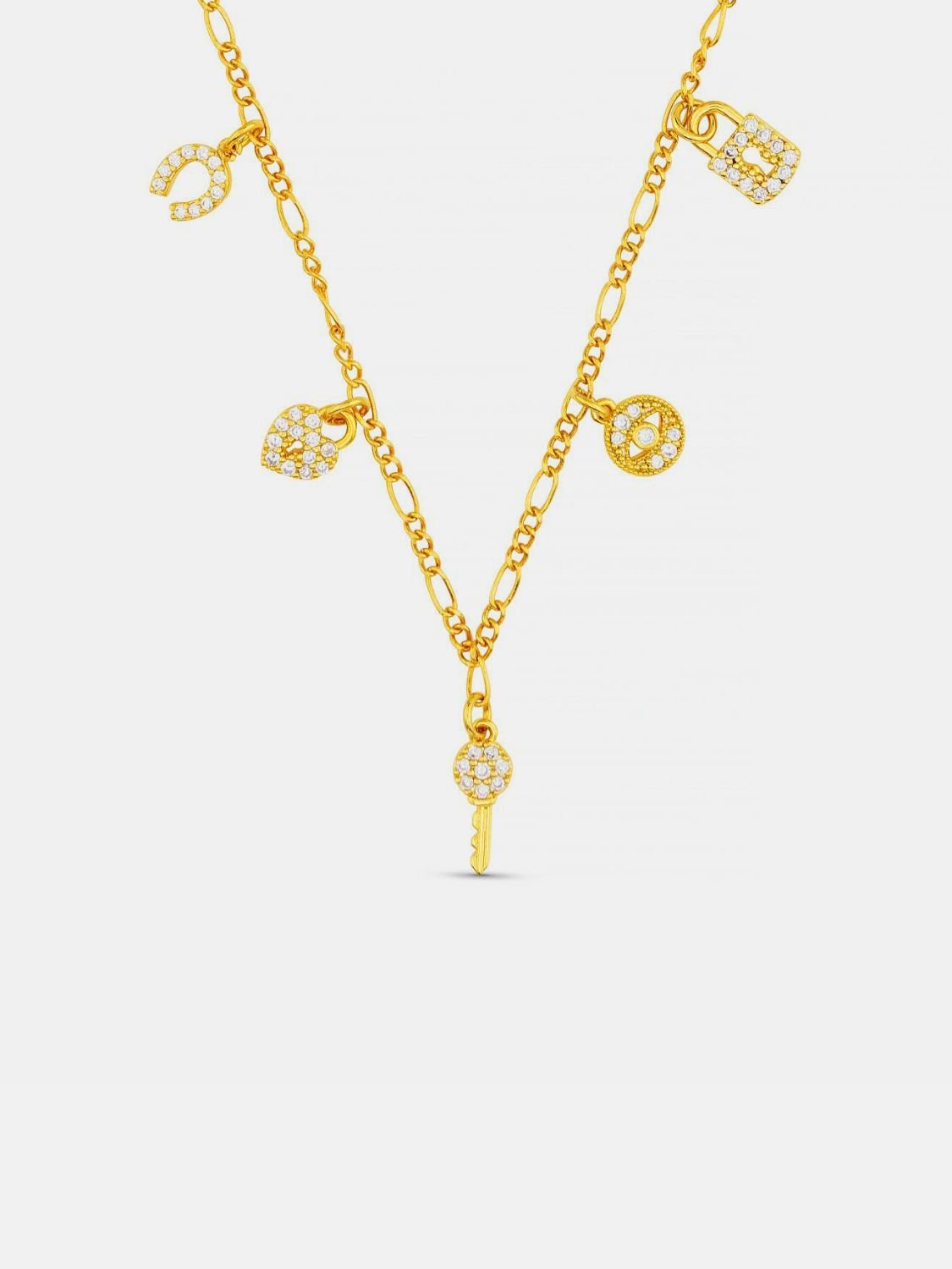 Beach Rose Co. - Gold & Zircon Charm Necklace