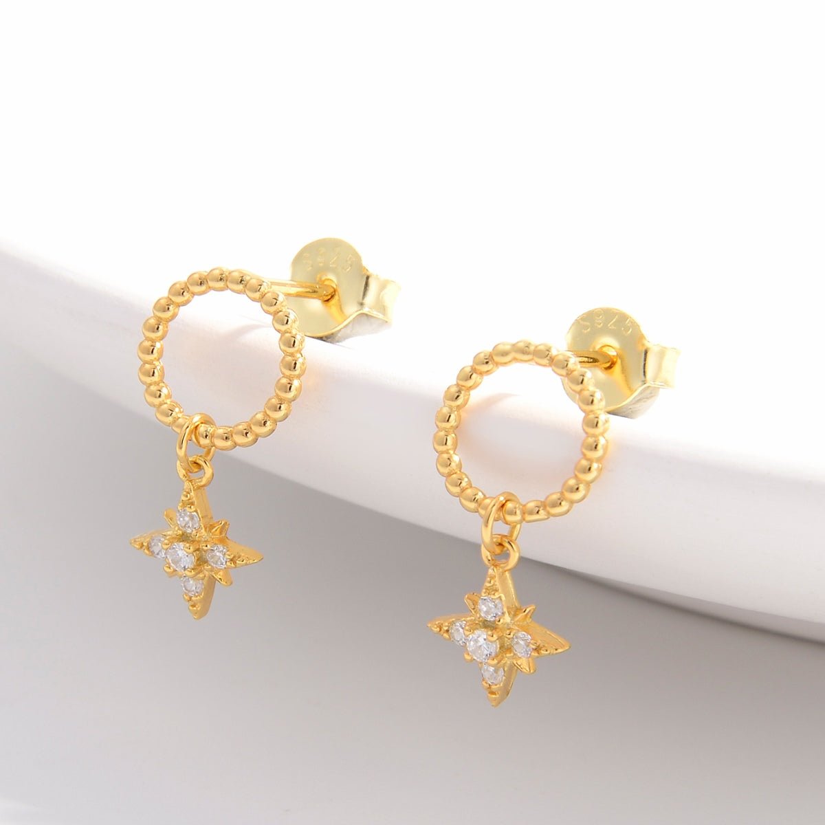 Beach Rose Co. - Gold Zircon Dangle Earrings