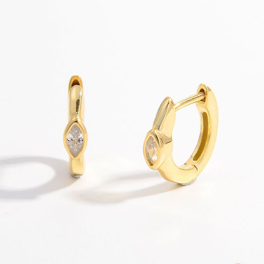 Beach Rose Co. - Gold Zircon Huggie Earrings