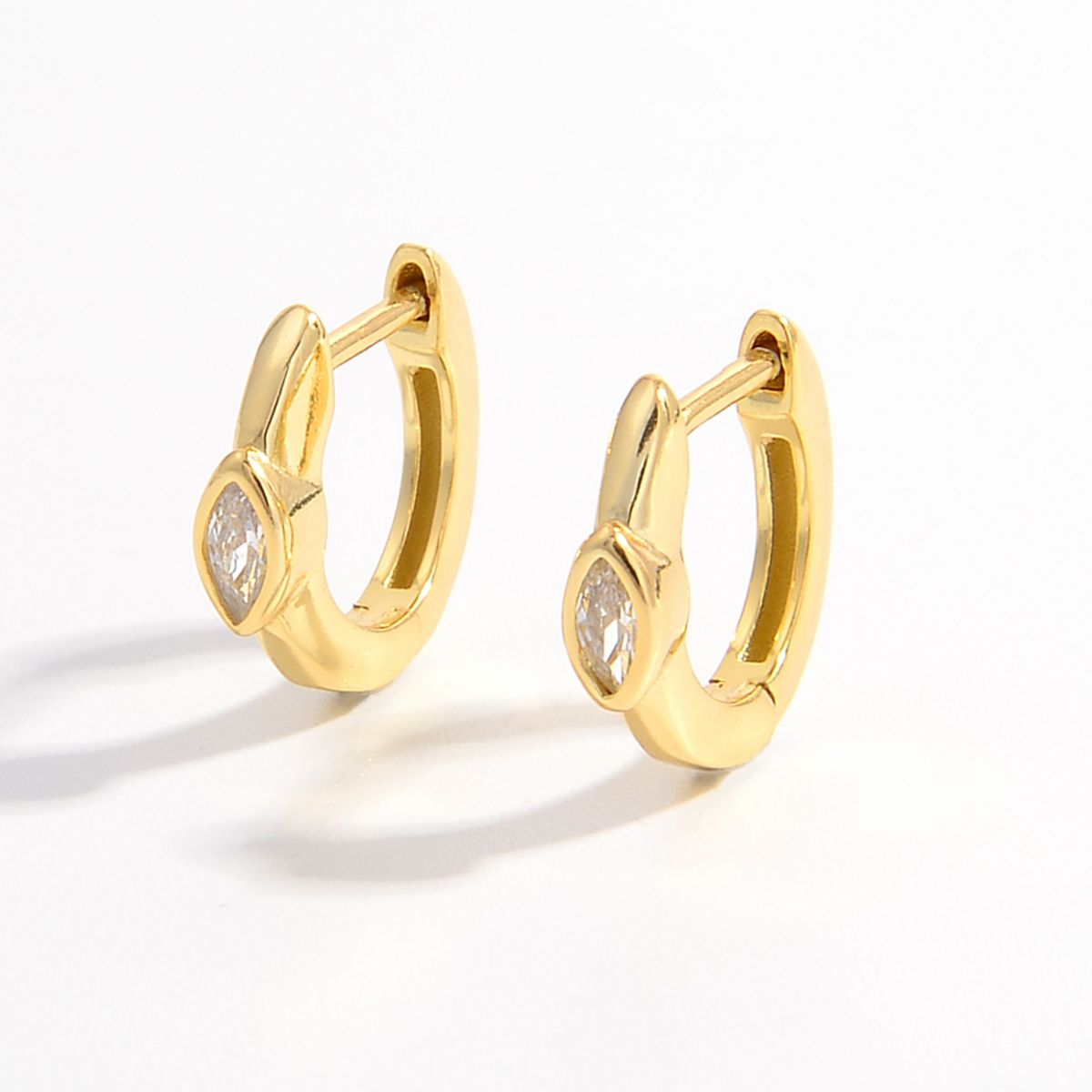 Beach Rose Co. - Gold Zircon Huggie Earrings