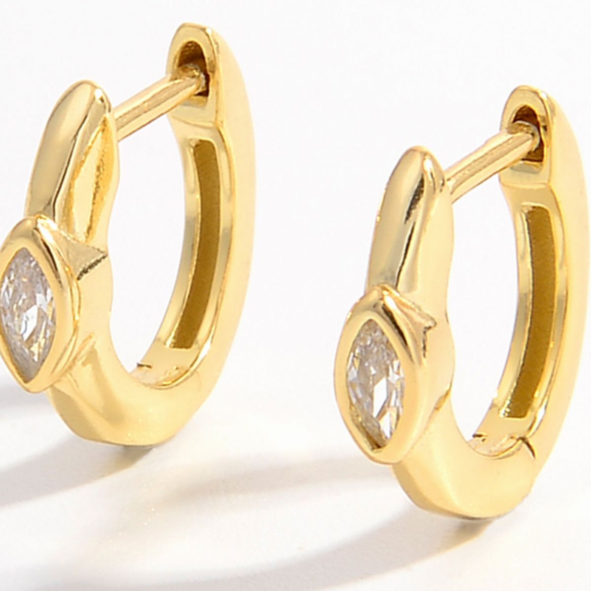 Beach Rose Co. - Gold Zircon Huggie Earrings