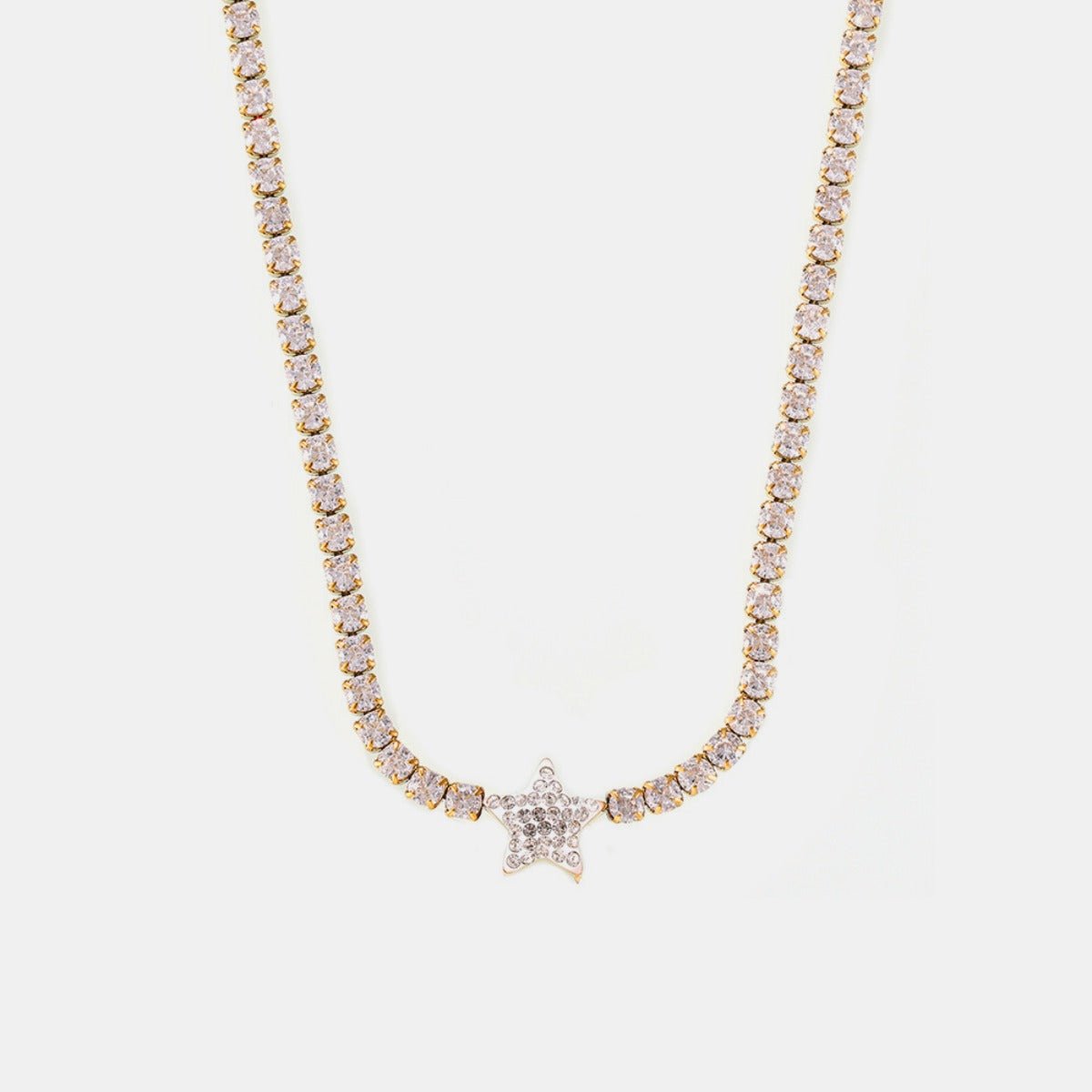 Beach Rose Co. - Gold Zircon Star Tennis Necklace