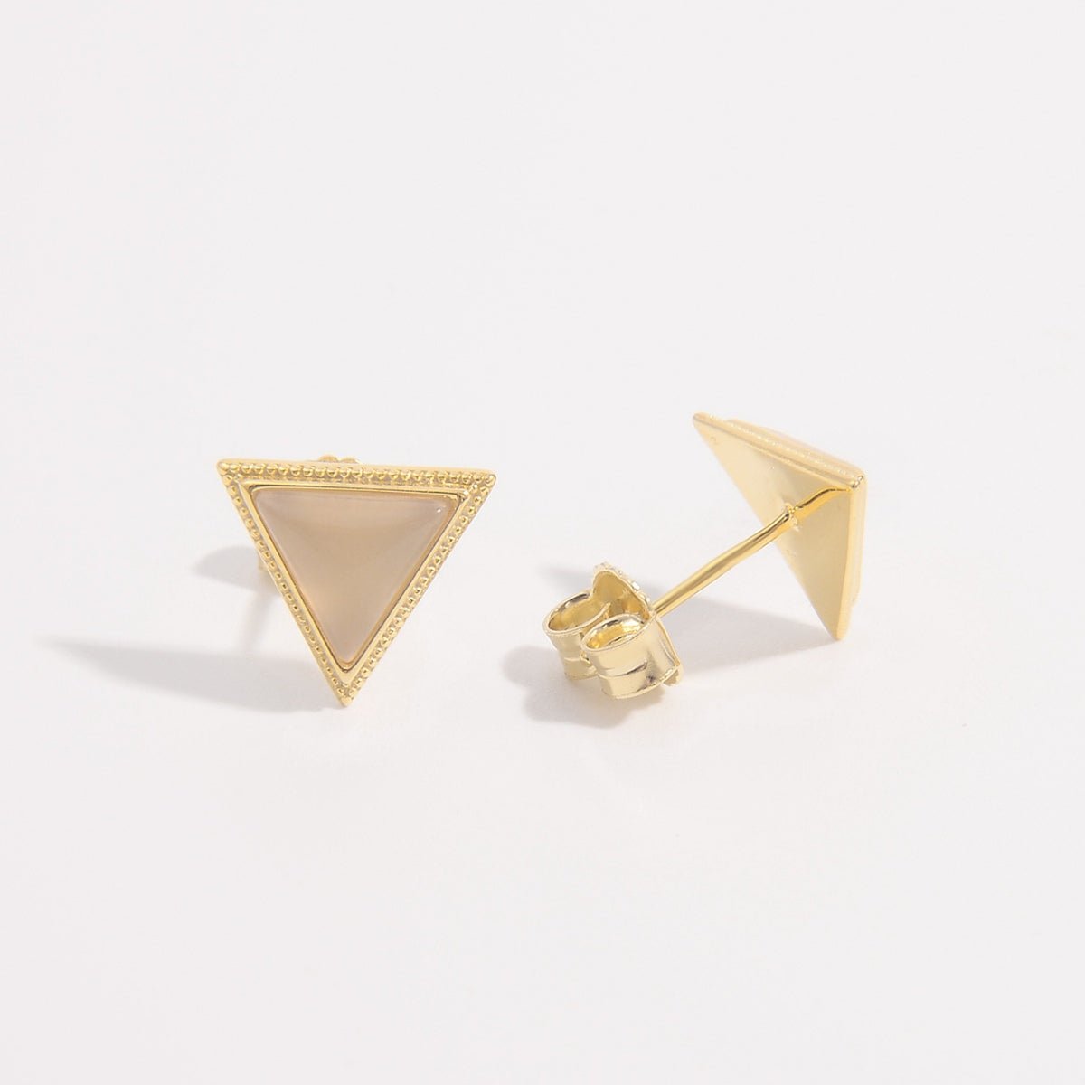 Beach Rose Co. - Gold Zircon Triangle Stud Earrings