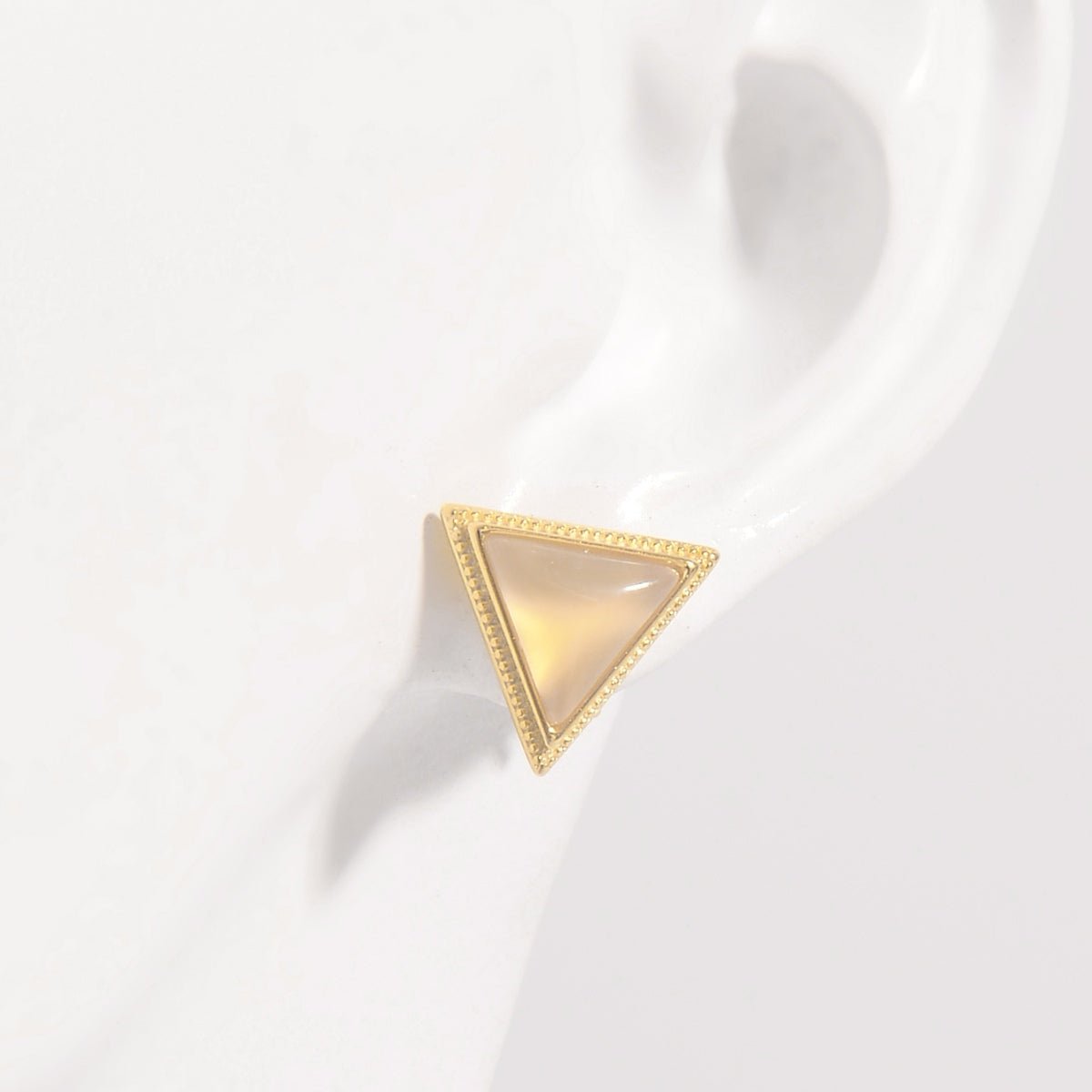 Beach Rose Co. - Gold Zircon Triangle Stud Earrings