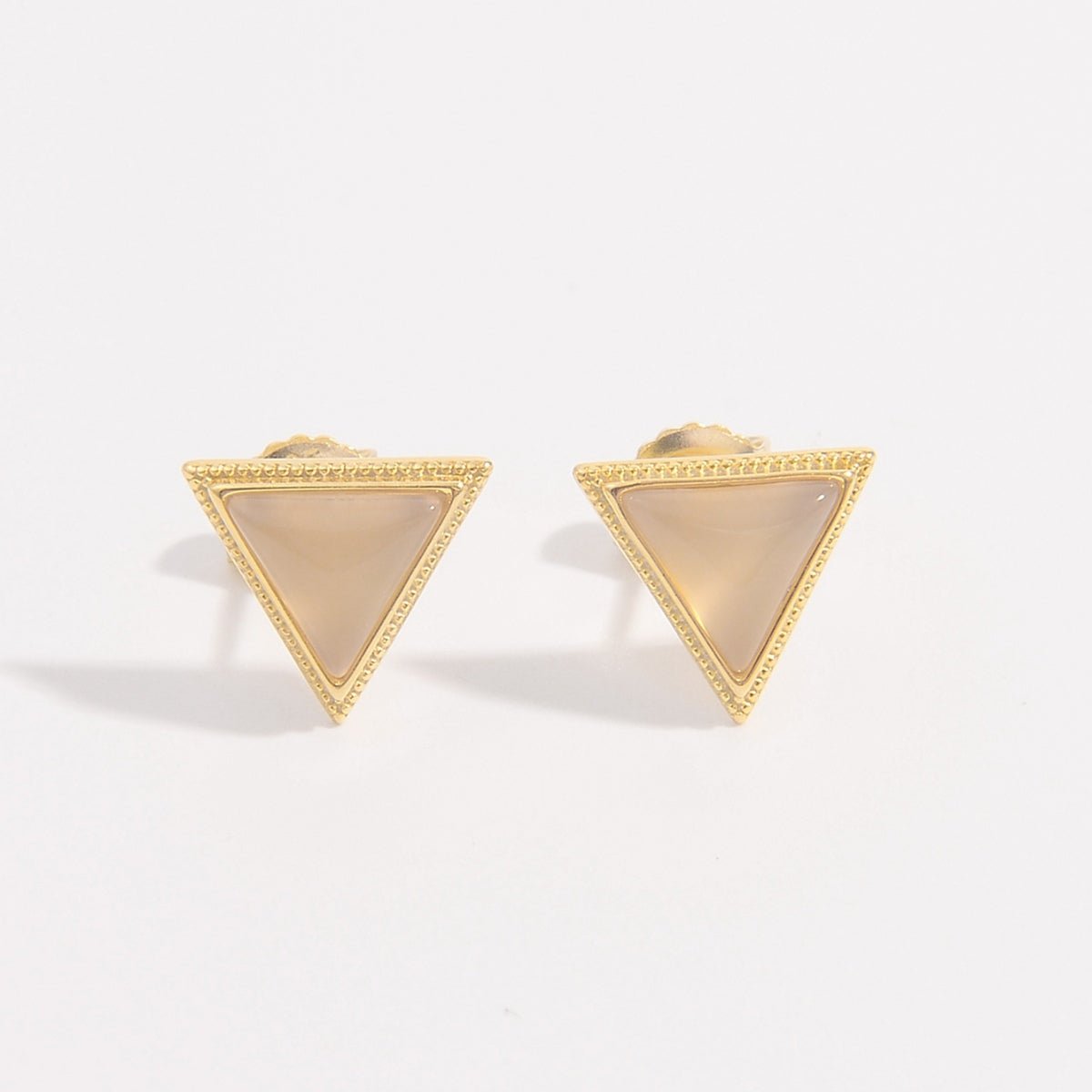 Beach Rose Co. - Gold Zircon Triangle Stud Earrings