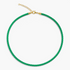 Beach Rose Co. green twisted cord necklace with 18K gold filled lobster clasp and extender chain.