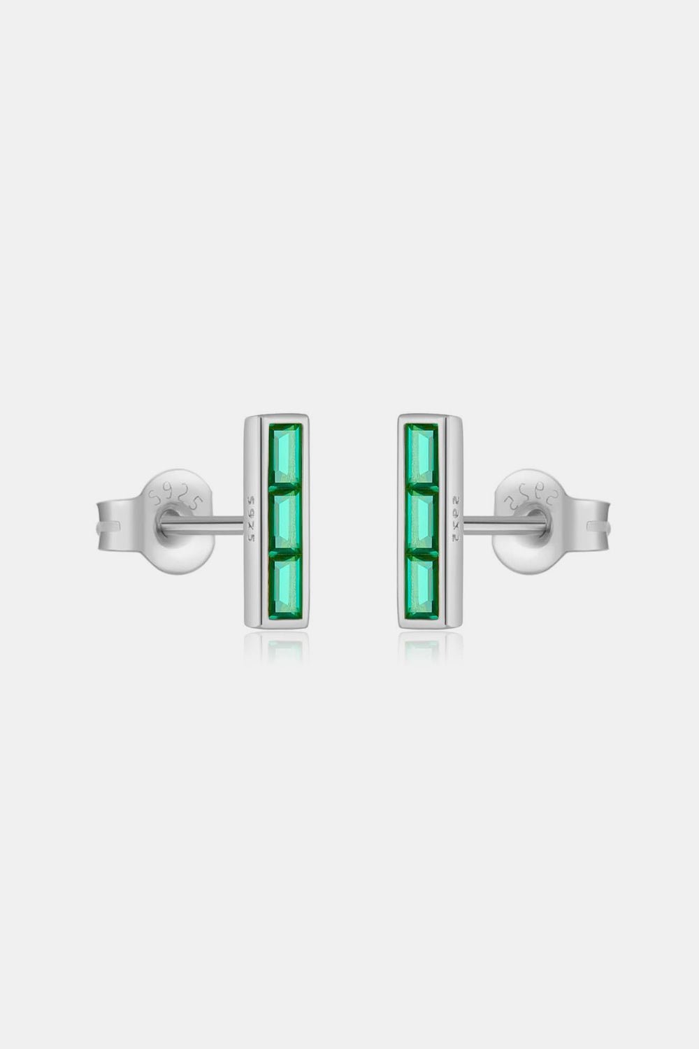 Beach Rose Co. - Green Zircon Bar Stud Earrings