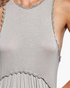 Beach Rose Co. grey racerback maxi dress with delicate scalloped trim and soft stretch fabric