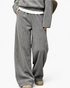 Beach Rose Co. grey ribbed two-piece set featuring a long-sleeve top and wide-leg pants with a relaxed fit.