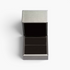 Beach Rose Co. grey ring box with a black velvet interior, designed for storing delicate jewelry.