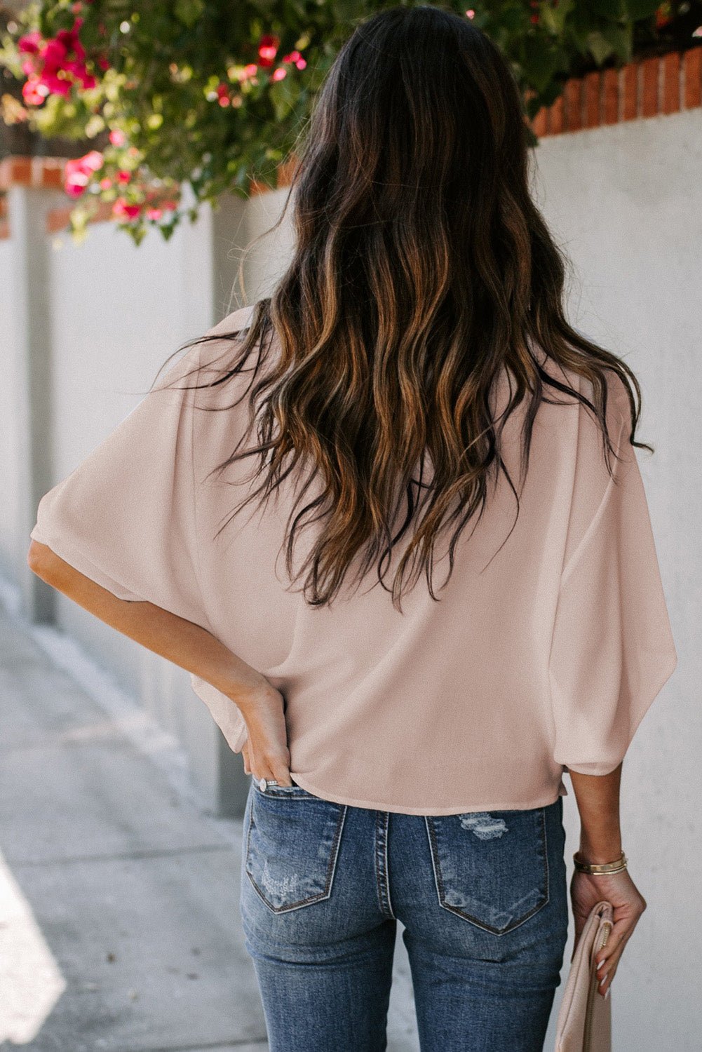 Beach Rose Co. - Half Sleeve Draped Blouse