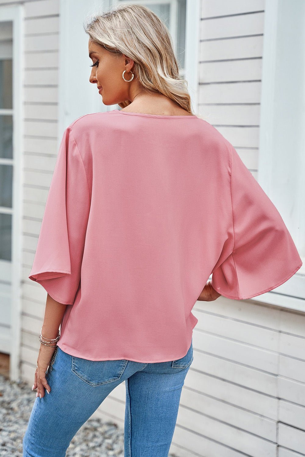 Beach Rose Co. - Half Sleeve Draped Blouse