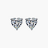 Beach Rose Co. heart-shaped moissanite stud earrings in rhodium-plated sterling silver with three-prong settings.